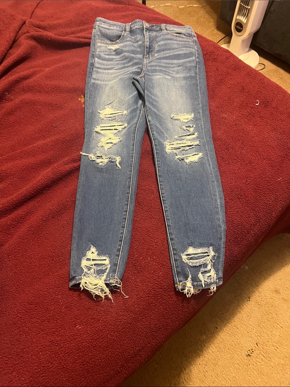Blue Distressed Women's Jeans